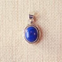 zilver lapis lazuli hanger