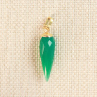 massief goud groene onyx ketting hanger